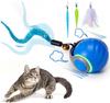 Cat Interactive Ball Toy Electric Cat Ball Toys Automatic Rolling Ball Faux Tail Rechargeable Smart Pet Interactive Toy Dog Cat Training Imitate Mouse
