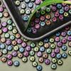 100Pcs 6.5mm Flat Round Fashion Pine Bead Heart Pattern Acrylic Material For DIY Earrings Bracelet Necklace