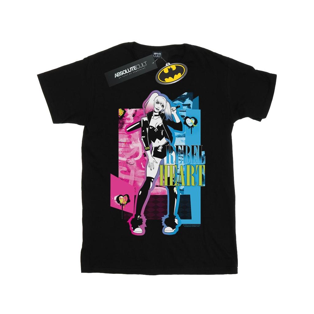 DC Comics Mens Harley Quinn Rebel Heart T-Shirt