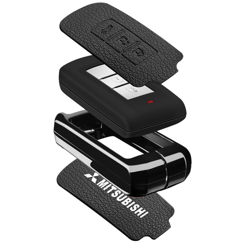 cyfmlu1 cydjfg1 2Button Smart Keys Goatskin Car Key Case Full Cover Fit for Mitsubishi Outlander 2015 Pajero Sport 2020G Pajero Sport 3 Keychain