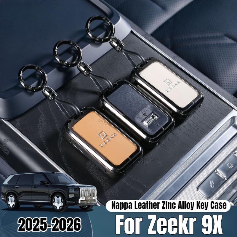 Для Geely Zeekr 9X Чехол для ключа электромобиля Оболочка ключа автомобиля Кожа Наппа Сплав Цинка Брелок Сумка Чехол Обложка Аксессуары