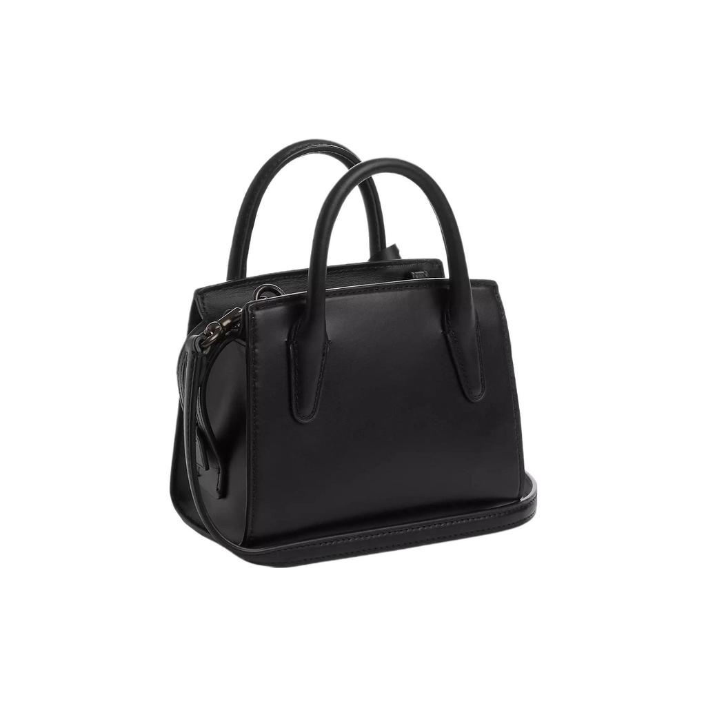 Coach Андреа 15 Текстурированный Логотип Однотонный Застежка-молния Мини Сумка-тоут Женская сумка-тоут Черный CO974-JIBLK