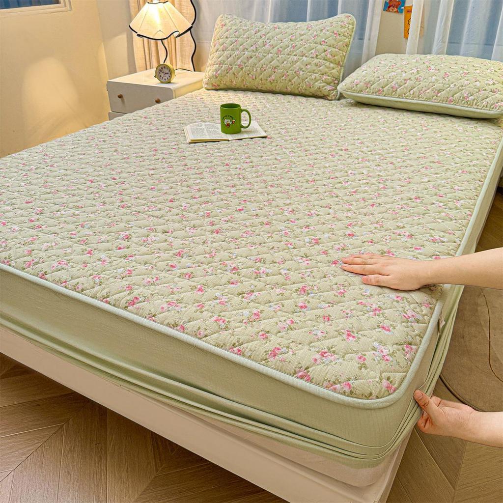 Ретро Стеганый Хлопковый Подогнанный Комплект Постельного Белья - 3 Предмета Издание 2025