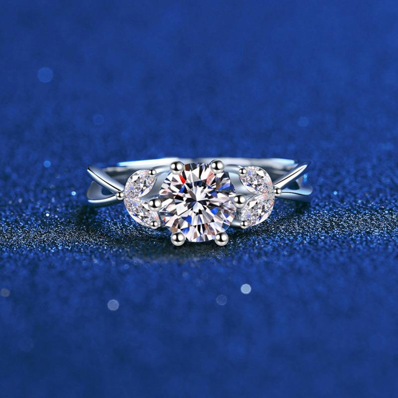 Bague Ringen Ювелирные изделия из стерлингового серебра S925, роскошное кольцо с бриллиантом 1 карат D-цвета, муассанит, женский цветок, растение, дизайн, размер 5-9, подарок
