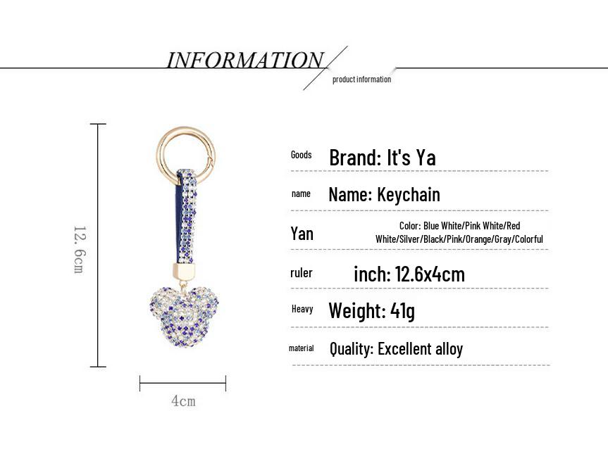Горячая Распродажа Брелок Микки с Стразами для Ключей Автомобиля и Шарм для Женской Сумки