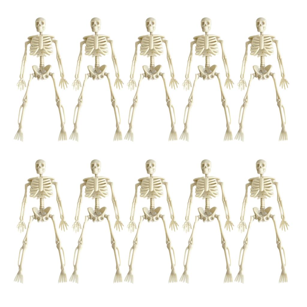 10Pcs Halloween Skeleton Figures Decors Movable Halloween Skeletons Figurine For Spooky Seasonal Home Ornaments