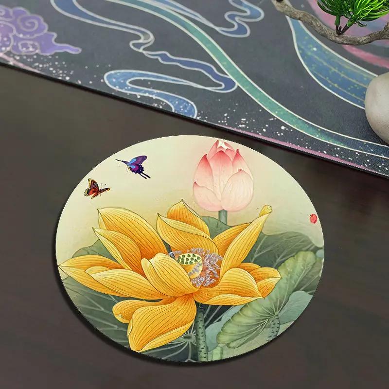 Meet Lotus Retro Diatomite Coaster Creative Fruit Plate Heat Resistant Cup Mat Absorbent Anti Slip Kitchen Tea Pad