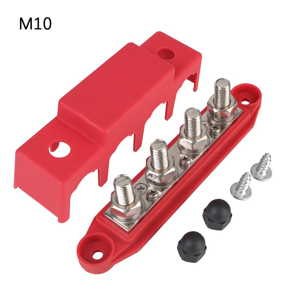 Caravan RV Power Distribution Block 4 Ways 48V 250A DC Bus Bar Electro Junction For Boat Truck Car Accessories M8 M10 StudsGood product