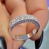 Унисекс кольцо круглый кубический цирконий ювелирные изделия сияющий яркий блеск кольцо на палец Валентина