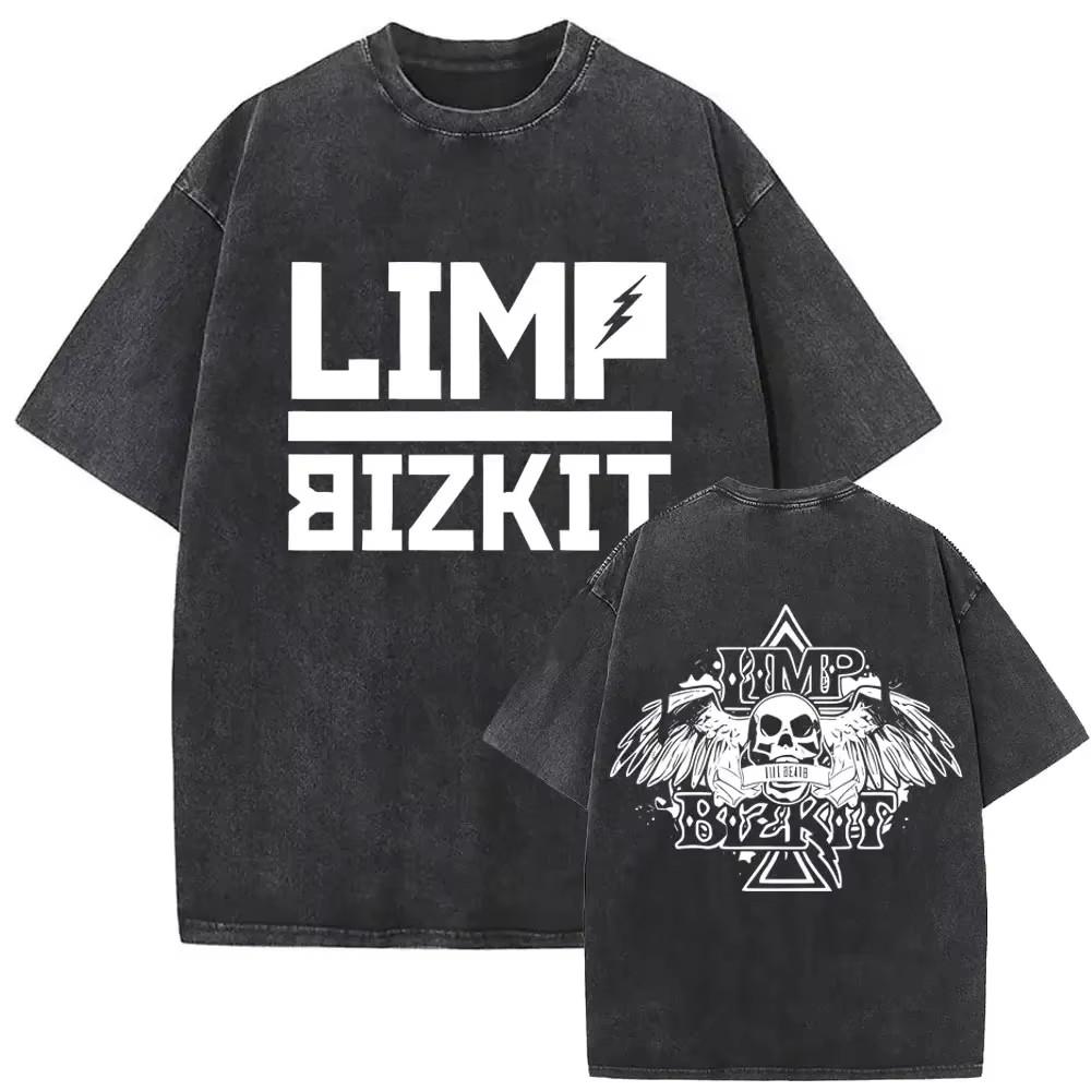 Графическая футболка в стиле Limp Bizkit Ну-металл Винтаж Хлопок Гранж Футболка группы S-3XL