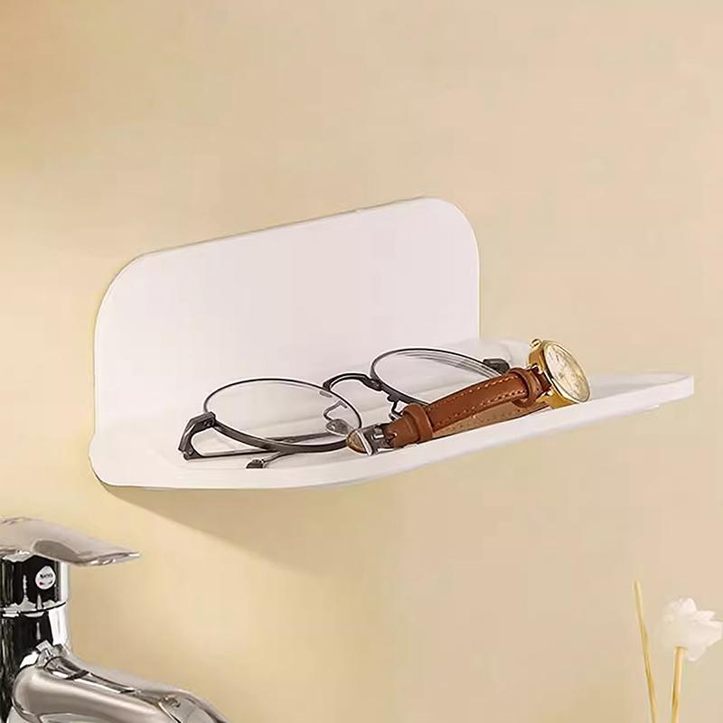 Настенная складная полка, экономящая место, стеллаж для хранения, держатель для телефона без отверстий, лоток для хранения маршрутизатора Wi-Fi, домашний органайзер