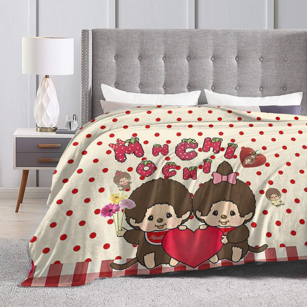 Super Warm Blankets Kids Adult Picnic Cute Monchichis Throw Blanket Flannel Bedspread For Couch Chair Sofa Bed Cover