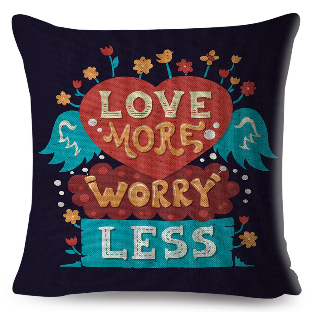Motivational Quote Cushion Cover Inspirational Lettering Design Decorative Pillow Case Living Room Bedroom Sofa Home Decor