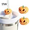 Funny Straw Decoration Halloween Pumpkin Topper, 3D Printed Spooky Party Favors Cover for Tumbler, Decorative Holiday Cup Accessories Theme Topper
