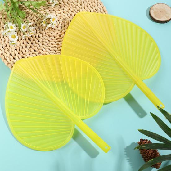 Fan Plastic Hand Shake Fan Chinese Vintage Banana Leaf Shape Summer Cooling