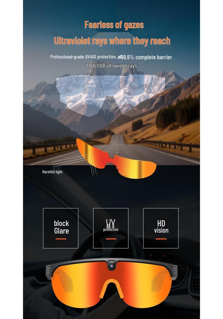 G5 Smart Bluetooth Cycling Glasses with AI Voice Assistant, Photo & Video Capture, Anti-Blue Light.