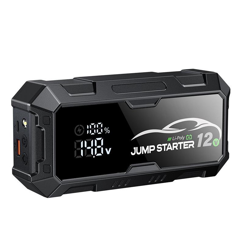 Портативный автомобильный аварийный пусковой power bank 12В, автомобильный пуско-зарядное устройство со встроенным компрессором для накачки шин автомобилей