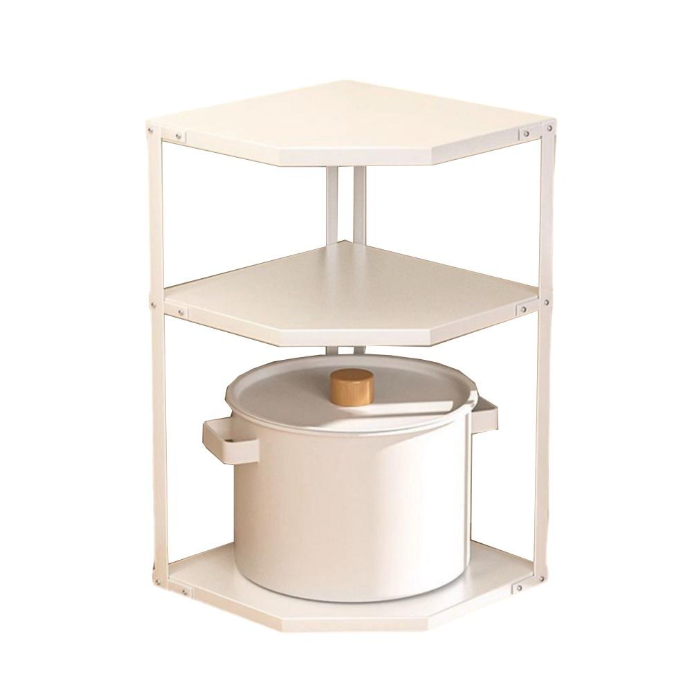 Space Saving Corner Pot Storage Rack 2/3 Tier Cabinet Pot Lid Holder  Bathroom