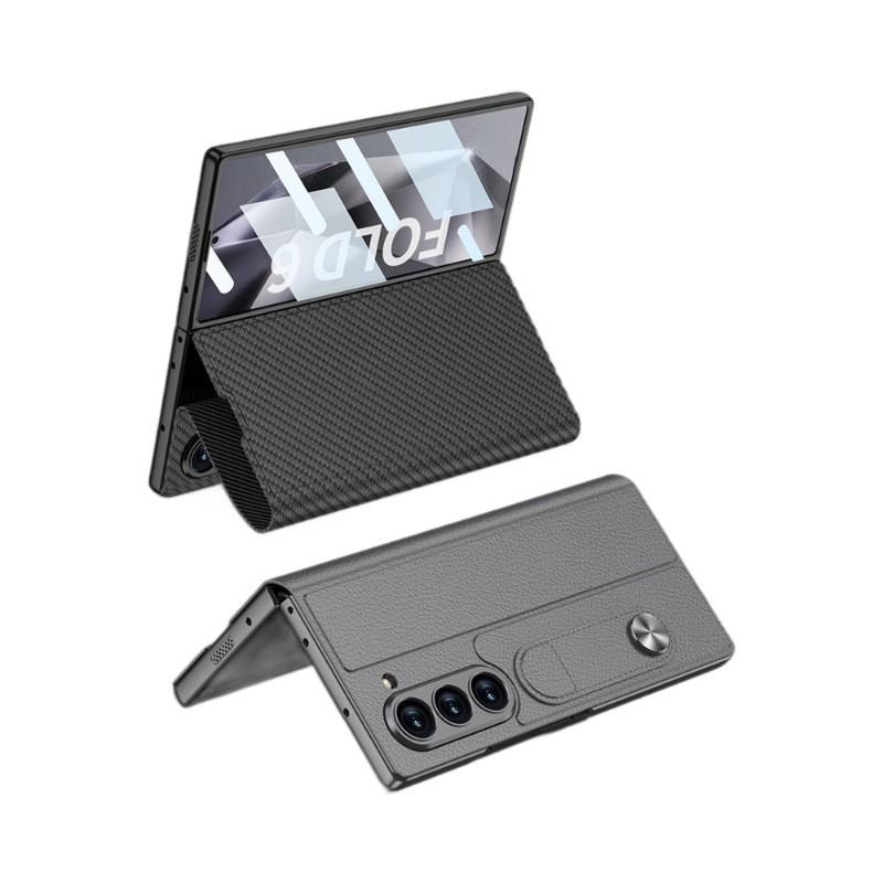 Galaxy Z Fold6 Flip Cover Case With Kickstand Magnetic PC Protective Shell Men