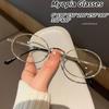 Овальные Металлические Очки для Миопии Женские Девичьи Винтажные Декоративные Очки Защита от Синего Света Прозрачные Линзы Очки для Чтения