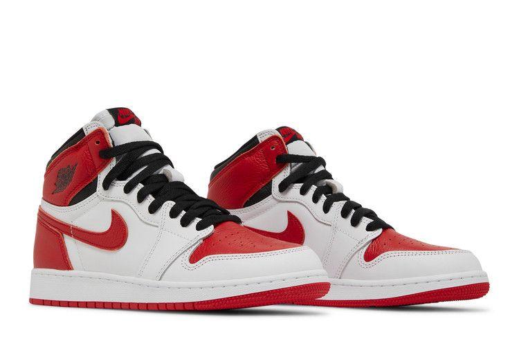 Детские кроссовки Nike Jordan 1 Retro High OG Heritage (GS) Белый/Университетский красный-черный