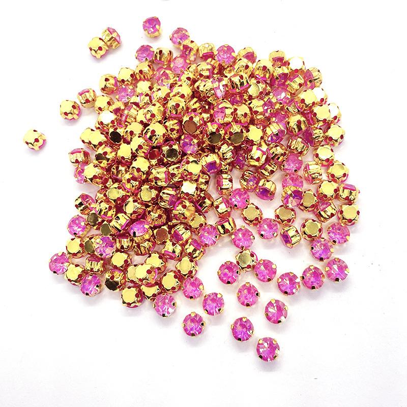 Glass Four Claw Single Claw Drill Mocha Protein Hand-sewn Rhinestone Handmade DIY Wedding Shoes Bags Apparel Accessories Rhinestone Sew On Beads