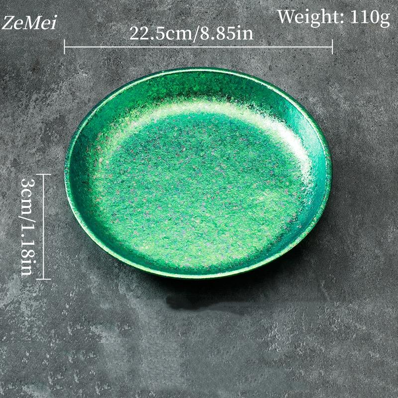 8 inch Pure Titanium Circular Dinner Plate,Drop-Proof Heat-Resistant Home Dinner Dishes Dessert Tray Food Tableware,Kitchenware