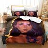 Африканский комплект пододеяльника размера кинг/квин, современный стильный, черная женщина с гирляндой, декоративный полиэстеровый комплект постельного белья для девушек и женщин