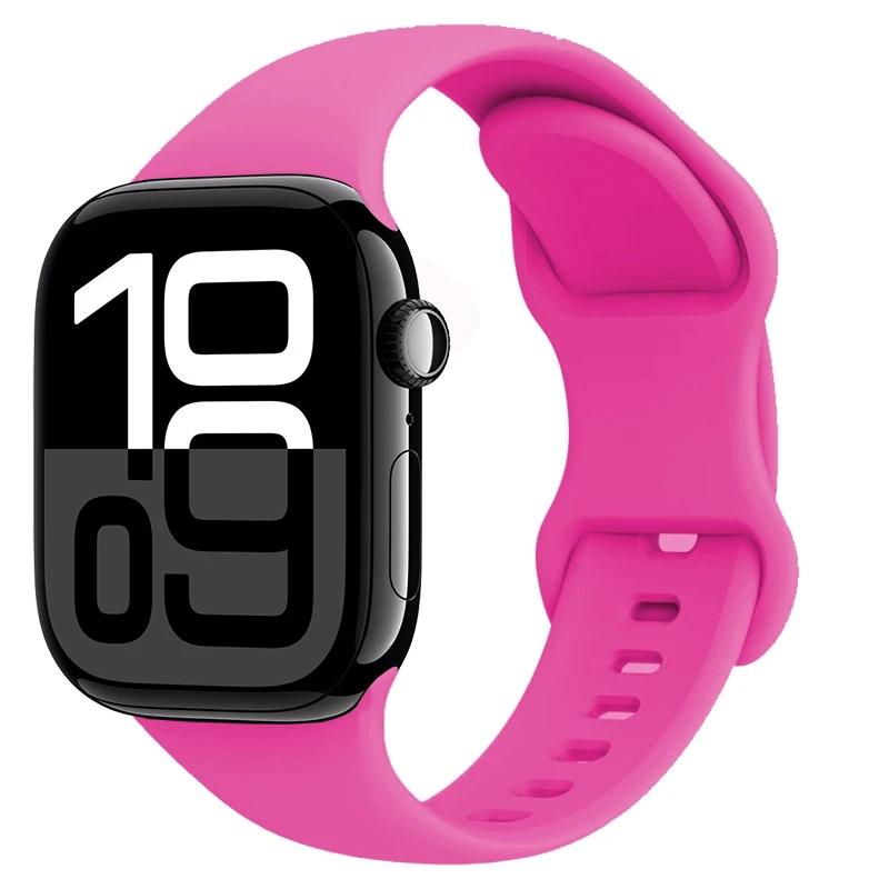 Силиконовый ремешок для Apple Watch Band 45мм 41мм 44мм 40мм 49мм Серия 10 46мм 42мм Браслет для iWatch Ultra 9 8 7 6 5 4 SE2 Ремешок