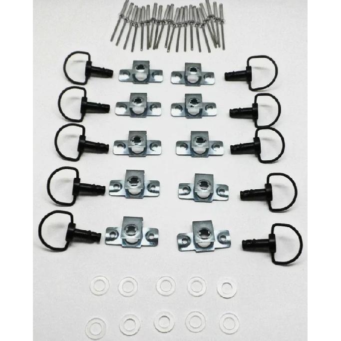10 RACE FAIRING FASTENERS QUICK RELEASE 17mm D-RING ¼ TURN Rivet Dzus Universal for Honda, Yamaha, Suzuki, Kawasaki