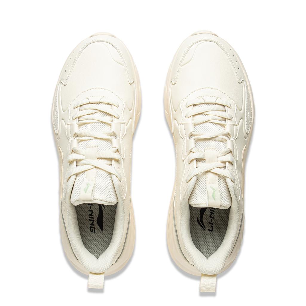 Li Ning Light Lanying Амортизирующие износостойкие дышащие легкие с отскоком низкие беговые кроссовки женские кремовый ARSV076-5