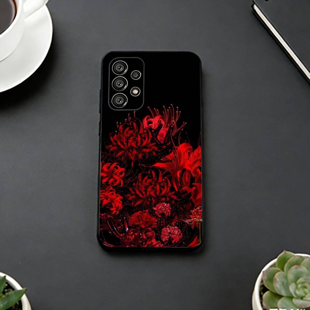 Красный Паук Лилия L Чехол для Телефона Для Samsung S25,S24,S21,S22,S23,S30,Ultra,S20,Plus,Fe,Lite,Note,10,Черная Крышка