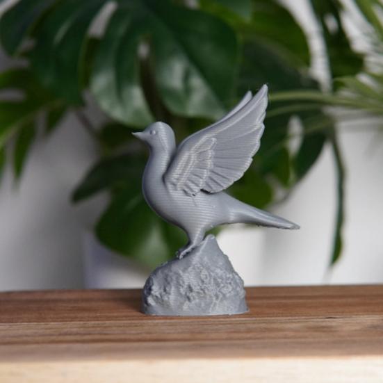Художественная фигурка птицы, голубь на скале, 3D-печать, со стабильным основанием, фигурка в подвижной позе, орнамент, фигурка в стиле скандинавского минимализма, для