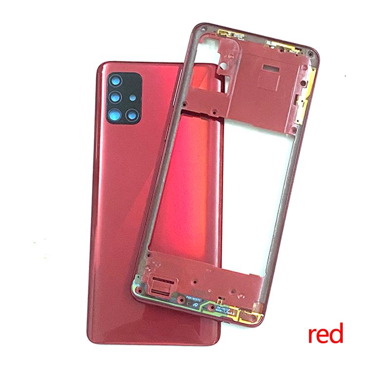 Для Samsung Galaxy A51 A515 A515F A515FN A515X Корпус Средняя Рамка крышка Аккумулятор Задняя Панель Задняя Камера Линза Логотип