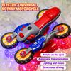 Stunt Rotating Motorcycle Model, Universal Electric Toy 360° Rotation, Pleasant Music, Safe ABS Material Excluding Batteries And, Christmas,
