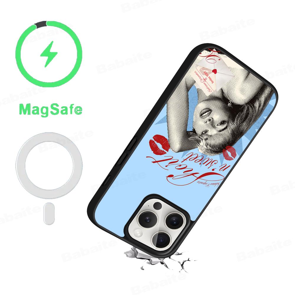 Чехол для телефона Singer S-Sabrina C-Carpenter Магнитный чехол Для IPhone 16 14 13 12 11 15 Pro Max Plus Для Magsafe Беспроводная зарядка