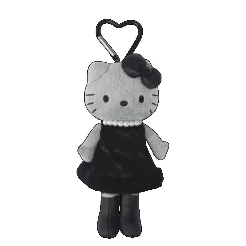 Kawaii 15cm Angel Series NIC Hello Kitty plush Keychain Long Legs black skin Kitty doll Pendant Heisei Bag charm gift