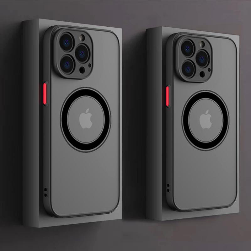 Роскошный магнитный чехол Magsafe для беспроводной зарядки iPhone 15 14 13 11 12 Pro Max 13 Mini 15 Plus Armor Cover Case