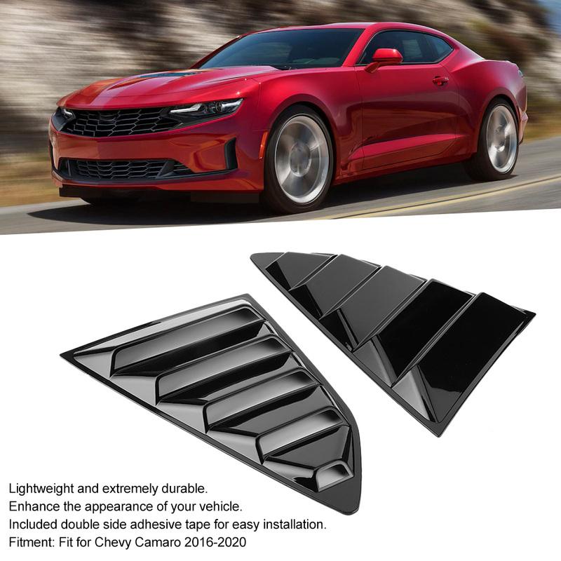 Car Decoration Sticker Glossy Black Car Window Louvers Side Air Vent Cover Fit for 2016‑ Window Side Vent