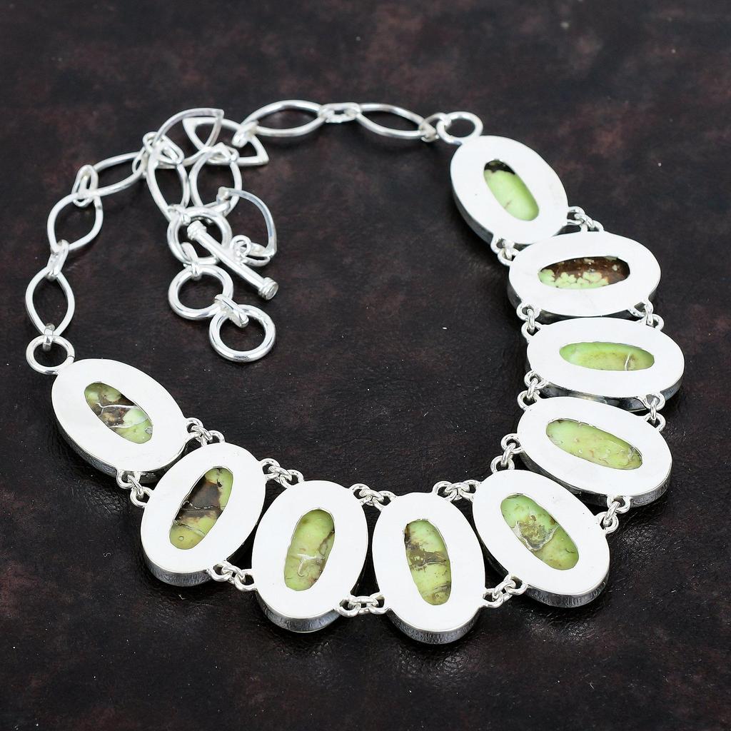 Ожерелье из лимонного хризопраза, прекрасное ожерелье из драгоценного камня, ожерелье из стерлингового серебра 925 пробы, ожерелье с регулируемой цепочкой, украшения ручной работы, подарки для нее