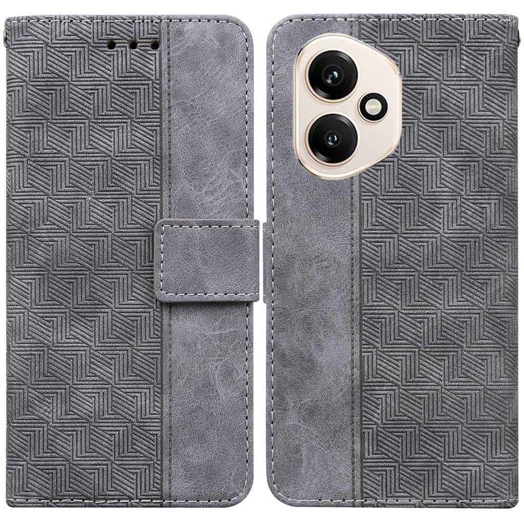 For Honor 400 5G (Global) Case Geometry Pattern Leather Wallet Phone Cover with Wrist Strap