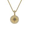 Hip-hop Style Brass Compass Charm Pendant Chain Hip Hop Micro Pave Zircon Necklace Iced Out Jewelry