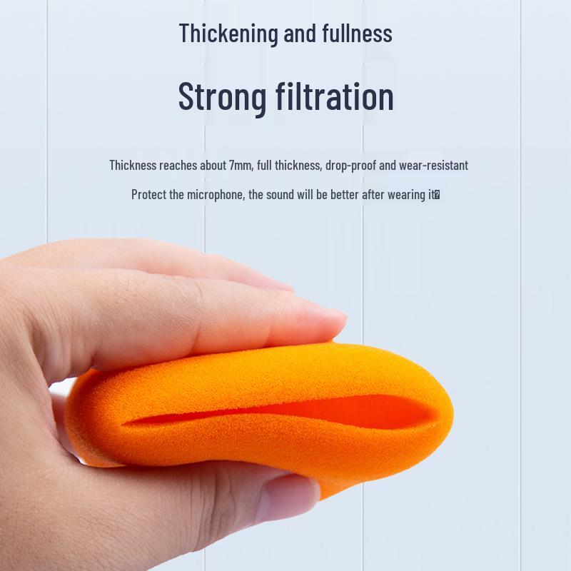 U-Shaped KTV Microphone Sponge Cover - Assorted Colors, Thickened Cotton, Pop Filter for Household Mics
