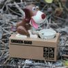 Милый щенок голодный ест собака копилка собачка копилка монетоприемник игрушка копилка