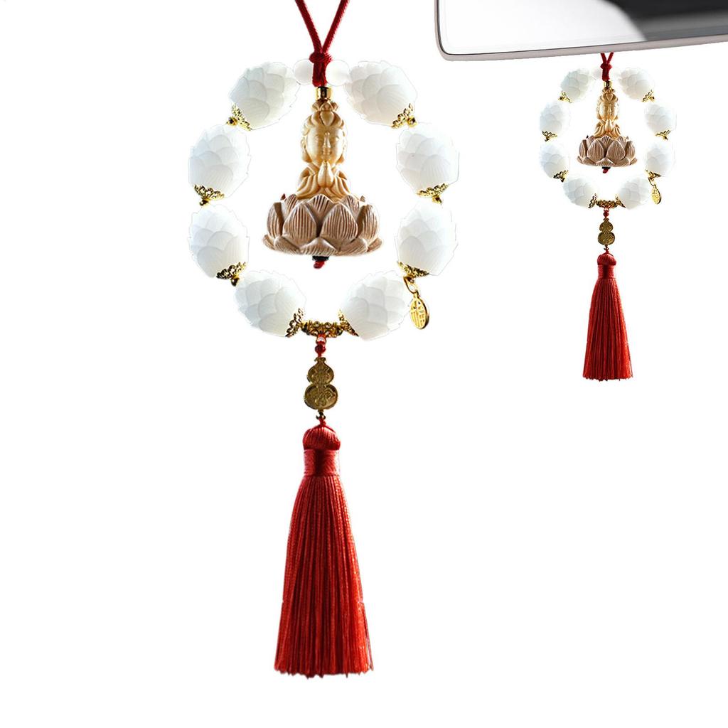 Будда Подвеска для Интерьера Автомобиля Декоративный Шарм для Зеркала Заднего Вида Подвесное Эстетичное Украшение Будды Для Грузовика Автодома Минивэна Пикапа