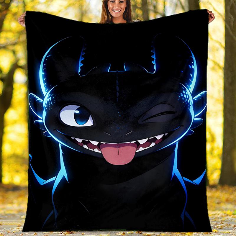 Dragon Theme Printed Blanket Perfect For Couch Bed Travel Outdoor Use Machine Washable Cozy Durable
