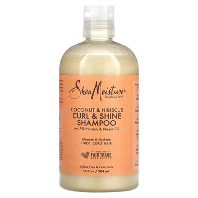 Шампунь Curl & Shine, для густых и вьющихся волос, кокос и гибискус, 13 жидких унций (384 мл)