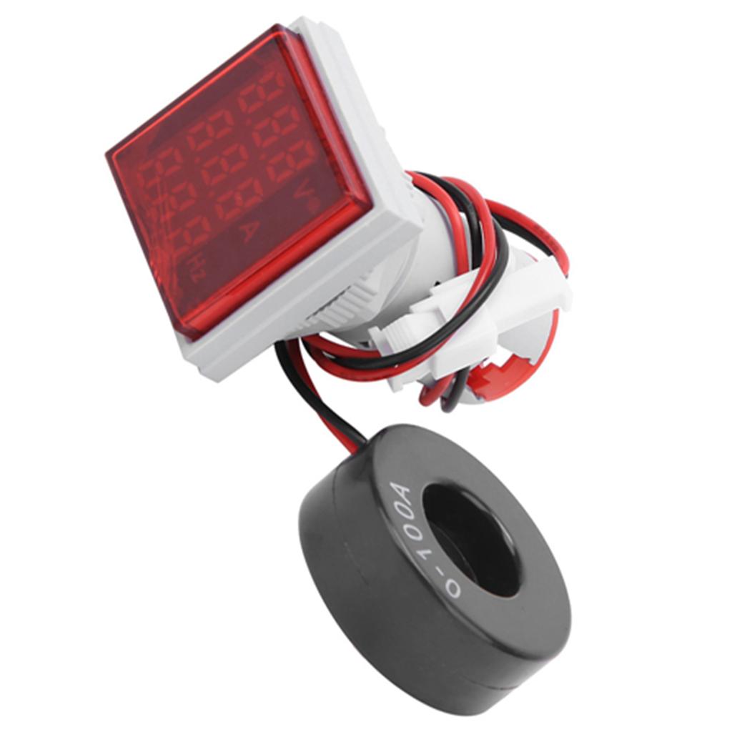 Multifunction Digital Meter Square 3 Digit Display AC Voltage Current Hertz Tester