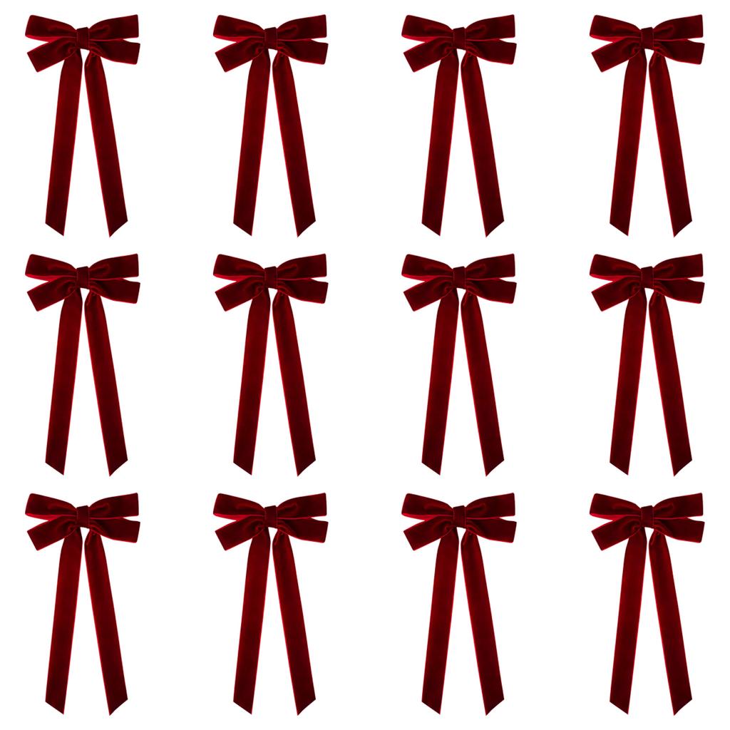 Украшение в виде банта для рождественской елки, Маленький бархатный бант для рождественской елки - Украшение для вечеринки, свадьбы, дома