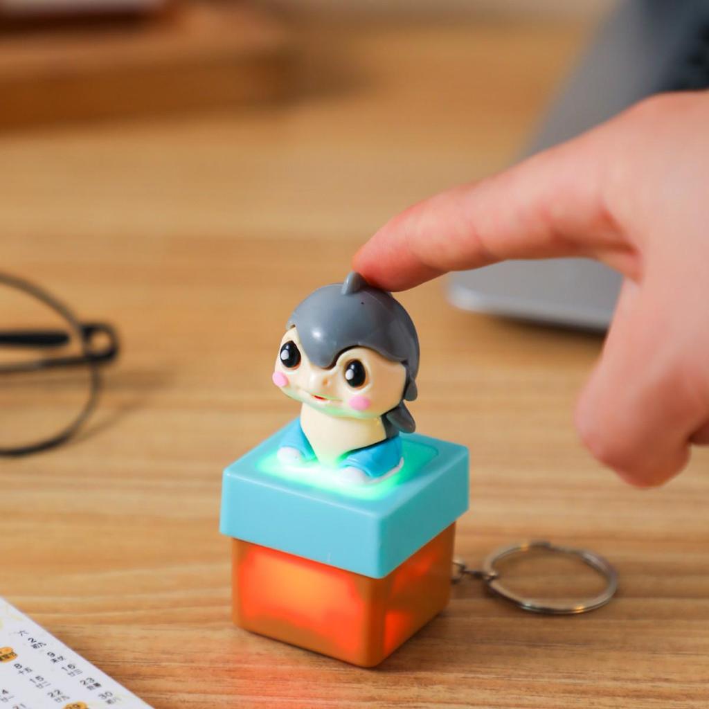 Шарнирный деревянный брелок Шань Хай Цзин: Фигурка ТунгТунга Сахура с кнопкой языка